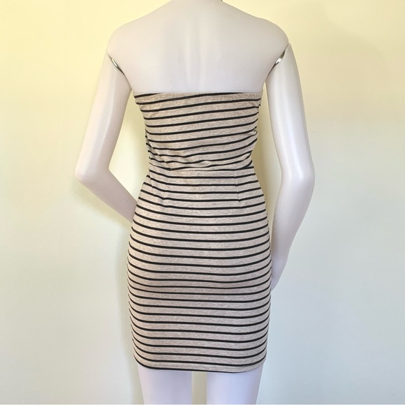 cream grey striped knit fitted mini dress from Australia - Picture 3 of 16